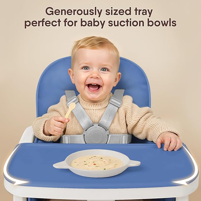 3-in-1 Portable Baby High Chair for Babies and Toddlers, Convertible Easy Clean Infant Foldable Highchair with Adjustable Legs & Dishwasher Safe Tray, Blue