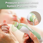 haakaa Baby Nail Trimmer Electric Baby Nail Clippers Kit for Newborn, Toddler or Adults Fingernails and Toenails Care, Baby Nail Care Set & Extra 4 Replacement Pads Combo - Meadow