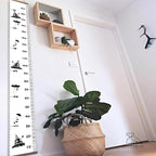 Kids Growth Chart, Wood Frame Fabric Canvas Height Measurement Ruler from Baby to Adult for Child's Room Decoration 7.9 x 79in (7.9 x 79in, Black Car)