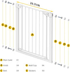 Easy Step Walk-Thru Baby Gate – Adjustable Safety Gate for Babies & Pets, Pressure Mount Kit, Includes Wall Cups & Extensions – 29 to 40.5W x 30.5H inches, CPC Certified
