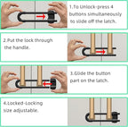 (3 pack white) 4 button Cabinet Locks, U-Shaped Proofing Drawers Safety Child Locks Adjustable, for Wardrobe,Kitchen,Bathroom,Drawer,Fridge,Cupboard Doors Knobs & Handles