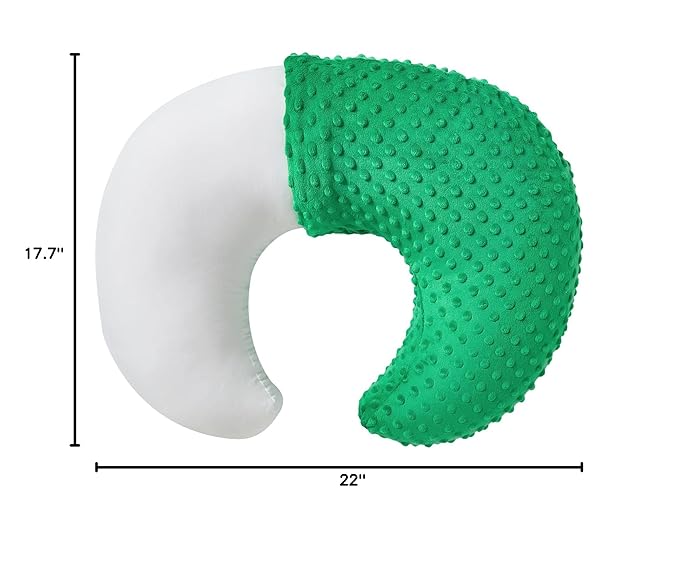 Nursing Pillow and Positioner with Cover for Breastfeeding and Bottle Feeding, Propping Baby, Tummy Time, Baby Sitting Support, Awake-Time Support (Fern Green, 22" x 17.7" x 5.9")