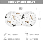 4 Pack Muslin Burp Cloths German Dogs Paw White Cotton Baby Burp Cloths Ultra Absorbent and Soft Thick Burping Cloth for Newborn Babies 22x11 Inch