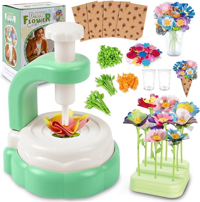 DIY Arts and Crafts Kits for Kids Ages 4-8-12 Flower Bouquet Toys Craft Kit for 4 5 6 7 8 Year Old Girls Ideas Birthday Gift,Classroom Educational Activity Toy for Toddler Kids Boys