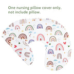 Rainbow Nursing Pillow Cover, Breastfeeding Pillow Slipcover for Baby Girls/Boys, Soft Snug Fits On Newborn Feeding Pillow Case