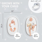 Premium Portable Baby Lounger Nest – Foldable Travel Bassinet for Newborn & Infant with Mesh Canopy, 2 Toys, Waterproof Mattress & Removable Cover – Cream