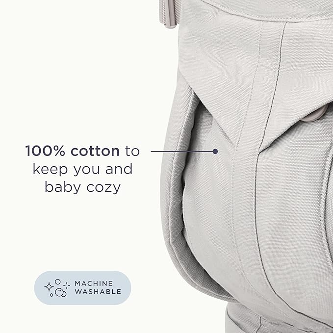 Ergobaby Omni Classic Baby Carrier Newborn to Toddler - Breathable Baby Carriers for Summer - All-Position Carrier with Lumbar Support (7-45 Pounds), Cotton, Pearl Grey