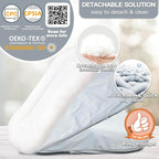 Baby Lounger - Snuggle Cozy Me Infant Lounger for Newborns | Flannel Cover, Breathable Soft, Portable Awake-Time Pad, Essential Baby Gift-Blue