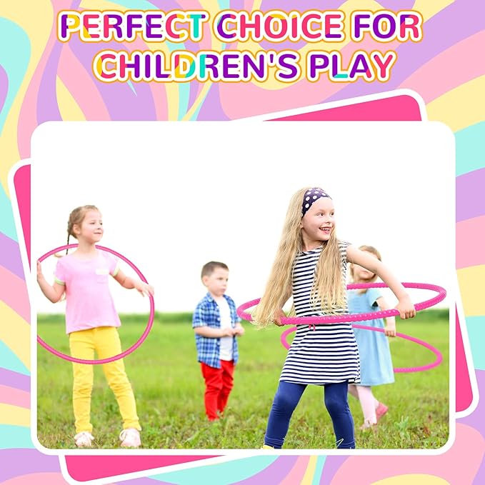 Shappy 6 Pcs Exercise Hoop Detachable Adjustable Plastic Toy Playground Toys Colored Hoop Circles for Teens Games Gymnastics Dog Agility Equipment Party Decor