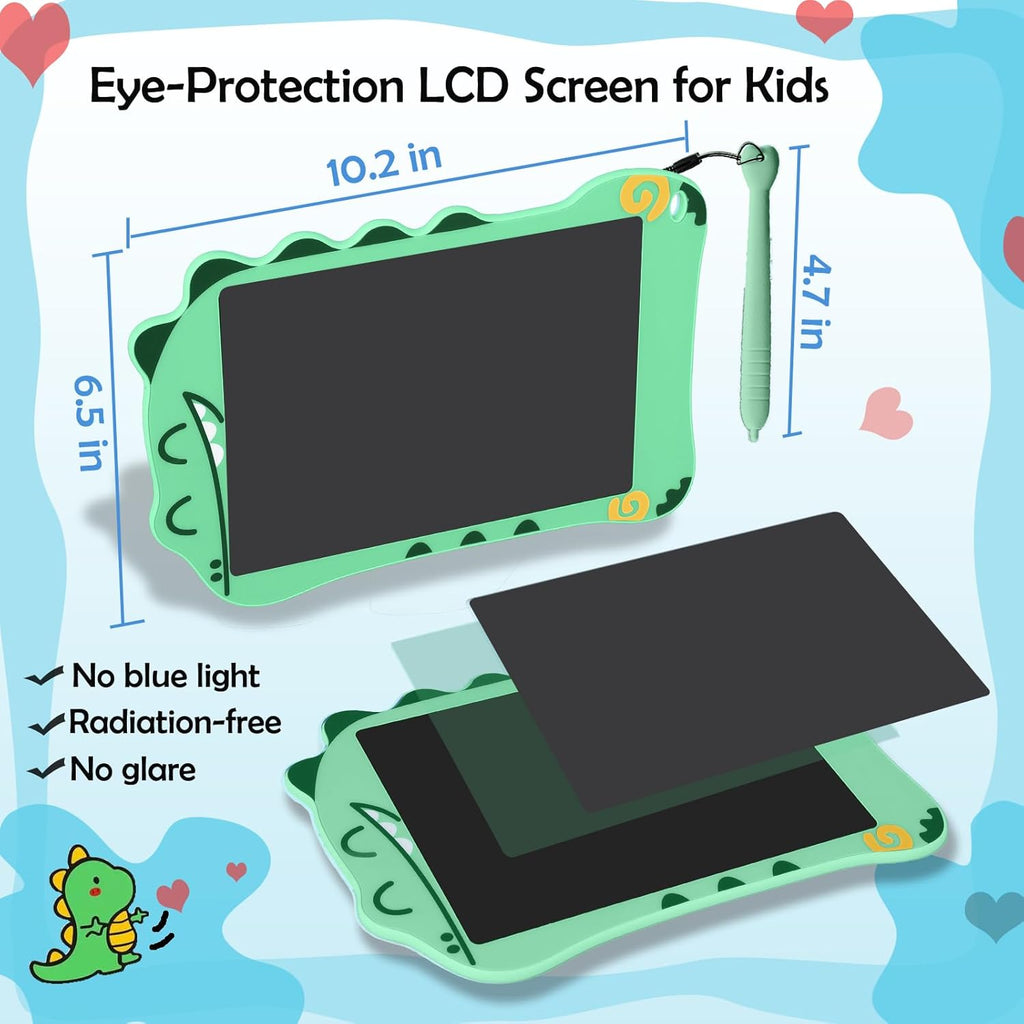 LCD Doodle Board Dinosaur Writing Tablet for Kids Toys, 8.5 Inch Colorful Todder Drawing Pad for Educational Learning Gift in Christmas Birthday Suitable for 3 4 5-8 Years Old Boys Girls (Green)
