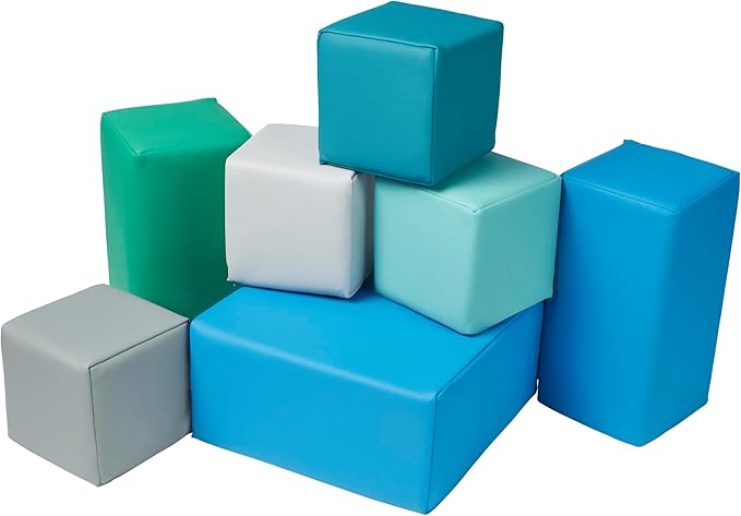 Toddler Building Blocks, Foam Blocks, Contemporary, 7-Piece