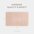 Comfy Cubs Rectangle Kids Play Mat - Small 36 x 60 inches Soft Quilted Baby Floor Mat with Non-Slip Bottom - Plush Design for Toddlers' Playtime and Relaxation - Comfortable and Durable - Blush