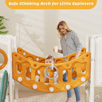 KORIMEFA 11 in 1 Toddler Slide and Swing Set, Kids Slide for Toddlers, Outdoor Indoor Playground for Toddlers 1-3, Toddler PlaySet with Basketball Hoop and Ball Golf Set, Climbing Arch(Yellow & Green)