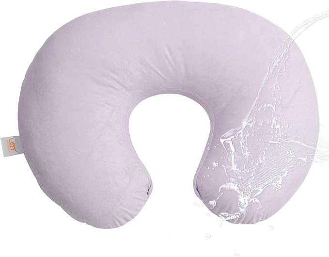 LAT Waterproof Nursing Pillow for Breastfeeding,Waterproof Removable Cover,Ergonomic Breast Feeding Pillows Baby for Baby Boys and Girls,Machine Washable(Pink)