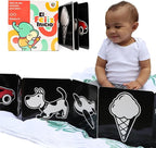 Happy Start Award-Winning High Contrast Board Book - Newborn Black & White Baby Cards, Easy to Clean, Hospital Approved, Stands on Its Own, Tummy Time Toy, Ages 0+ (Spanish)