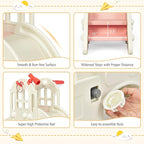 BABY JOY Toddler Large Slide, 6 in 1 Slide for Kids with Basketball Hoop, Ring Toss, 2 in 1 Convertible Climbing Way, Freestanding Kids Slide Climber Set for Indoors Outdoor Boys Girls Gifts Present