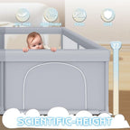 Large Baby Playpen 79x79 Inch, Playpens for Babies and Toddlers, Indoor & Outdoor Extra Large Kids Activity Center, Baby Play Yard with Zipper Gates.