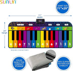SUNLIN 6 ft. Floor Piano Mat for Kids & Toddlers, Giant Piano Mat, 24 Keys, 10 Built in Songs, 8 Instrument Sounds, Record & Playback, Song Booklet, Musical Toy Gift for Boys & Girls Age 3 4 5 6 7 8 9