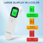 Contactless Thermometer - Digital Forehead Thermometer for Baby, Kids and Adults,3 Color Fever Alarm, 2 in 1 Forehead & Object Mode