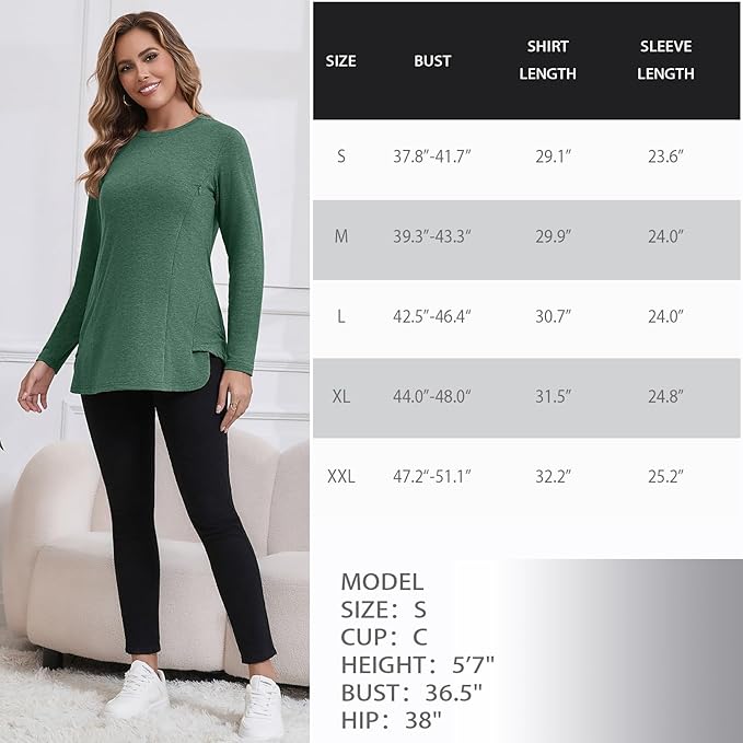 GINKANA Women's Nursing Shirts Long Sleeve 3 Packs Hidden Zipper Breastfeeding Pumping Tops Side Split Maternity Clothes