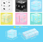 48 Pcs Cube Sensory Toy Handheld Infinite Cube Flipping Hand Cube Desk Gift Portable Blocks for Teen Adult Anxiety Stress Relief Valentine's Day (Macaron Style)