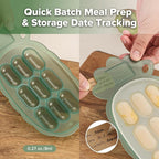 Haakaa Silicone Nibble Freezer Tray -Breastmilk Teething Popsicle Mold - Baby Fruit Food Feeder Teether Tray - Baby Food Maker - Ice Cube Tray - 4 Months+ Babies - BPA Free Silicone -Green