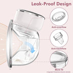 Wearable Breast Pump Hands Free of Longer Battery Life & LED Display, Portable Electric Breast Pump with 3 Modes & 9 Levels & Low Noise, 24 mm Flange, 2 Pcs White