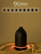 VIVITEST Diffusers for Home, 200ML Stone Essential Oil Diffuser, Ceramic Oil Diffuser,Ultrasonic Aromatherapy for Office (Black)