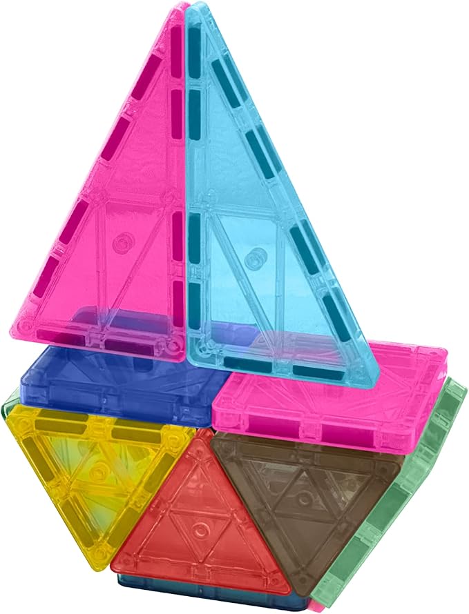 CreateOn Crayola Limited Edition Retro PIP Magnetic Tiles Set, Building Set for Kids, STEM Toys for Boys and Girls Ages 3 and Up, 14-Piece Set