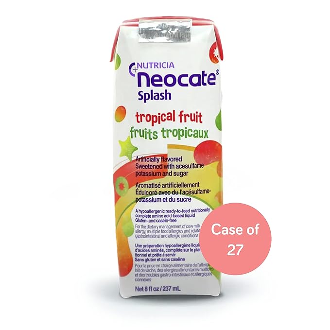 Nutricia Neocate Splash - Ready-to-Feed Hypoallergenic, Amino Acid-Based Toddler and Junior Formula - Tropical Fruit - 8 fl oz (Case of 27)