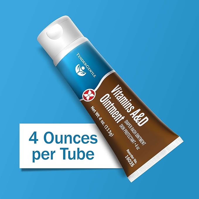 Vitamin A&D Ointment for Baby Diaper Rashes - 4 oz Tube, 12 Pack - A and D Ointment for Adults, Seniors, and Babies