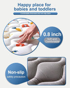 Odorless Premium Foam Baby Play Mat 79" x 71", Soft Microfiber Fabric Crawling Mat for Floor- Comfortable and Hypoallergenic, Non-Slip Cushioned Floor Playpen mat for Infants,Babies,Toddlers