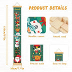 Personalized Name Growth Chart Wall Decor for Kids – Canvas Removable Height Chart Measuring Ruler 59" x 7.9" （Christmas Deer）