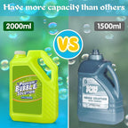 Bubble Solution Refill - 70 Ounce Premium Bubble Liquid Refills for Bubble Machine, Wand, Gun, Blower at Wedding and Party - Bubbles Toy for Kids Toddlers Boys Girls (with Portable Handle)