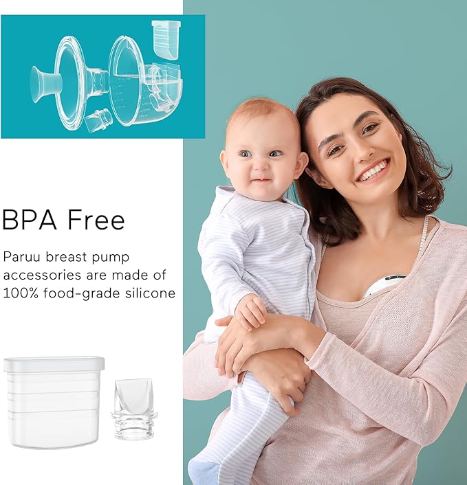Paruu P10 Duckbill Valves & Silicone Diaphragm, P10 Original Breast Pump Parts, Wearable Breast Pump Replacement Accessories, 2 Pack Set