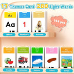Toddlers Bilingual Spanish & English Talking Flash Cards with 288 Sight Words, Speech Therapy Toys for 3 4 5 6 Years Old Boys and Girls, Learning Educational Kids Gifts (Blue)