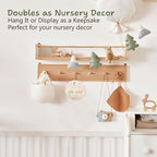 Hello World Baby Announcement Sign, Stork Newborn Sign, 6.7 Inch Round Wooden Name Sign for hospital, With Ink Pad for Hand and Footprints, Marker Pen, Baby Photo Prop & Keepsake