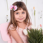 Birthday Hair Bow for Baby Girls 1 2 3 4 5 6 Year Old Sprinkle Hair Clips Happy Birthday Decorations for Girls Toddlers With Pom-Poms Ice Cream Candy Party Pink Hair Accessories for 6th Sweet Party