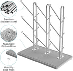 NiHome Baby Bottle Drying Rack with Diatomite Base & Stainless Steel Frame, Foldable Countertop Organizer Holds 9 Bottles, Space-Saving Stand for Water Bottles, Lids, Reusable Bags & More