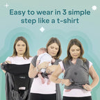 Koala Babycare Baby Carrier Wrap, Easy to Wear As a T-Shirt - Original Baby Carrier Newborn to Toddler - Sling One Size Fits All - Baby Wraps Carrier Up to 22lbs