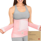 3 in 1 Postpartum Belly Support Recovery Wrap – Postpartum Belly Band, After Birth Brace, Slimming Girdles, Body Shaper Waist Shapewear, Post Surgery Pregnancy Belly Support Band (Blush Pink, M/L)