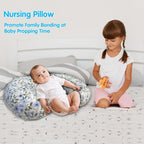 Nursing Pillow, Breastfeeding Pillow with Removable Cover, Ergonomic Breast Feeding Pillow, Baby Feeding Support Cushion for Mom Easier Breastfeeding- Original Size/Leaves