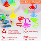 24 PCS Sticky Hands for Kids Party Favors Treat Gift Egg Filler Goodie Bag Stuffer Treasure Box Toy Classroom Carnival Prizes Student Mini Bulk Pinata Slap Hand Sensory Fidget Stretchy Toy Halloween
