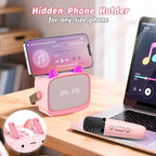 Mini Karaoke Machine Toys Gifts,Kids Portable MP3 Player with 2 Wireless Microphone and LED,Christmas Birthday Gifts for Girls Boys 3 4 5 6 7 8+ Year Old (Pink)