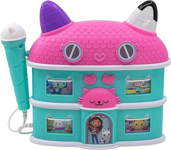 eKids Sing Along Boom Box Speaker with Microphone, Kids Karaoke Machine with Built in Music (Gabby)