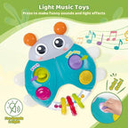 Ladybug Baby Light Up Toys with Rattle Led Light Music, Interactive Educational Fine Motor Development Toy for 3-6-12-18-24 Months Baby Toddler