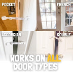 Door Buddy Baby & Cat Door Latch - Grey. Adjustable Strap Keeps Kids Out of Cat Areas. Simple Child Safety Lock for Doors. The Easier Baby Gate and Kitty Door Interior Alternative.