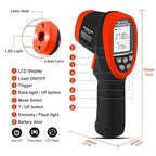 BTMETER BT-1500 Pyrometer 30:1 Industrial Laser Thermometer Gun, -58℉ to 2732℉ Non Contact High Temp Infrared Thermometer Digital IR Temperature Gauge Orange(NOT for Human Temp Test)