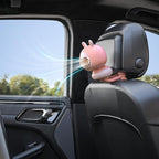 Cute Bunny Stroller Fan Clip On for Baby, Bladeless Fan 4000mAh Rechargeable Battery Operated, Flexible Tripod, 4 Speeds, Auto Oscillating, Small Cooling Fan for Kids