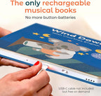 Cali’s Books Wind Down – USB-C Rechargeable Baby Book for Toddlers 1-3 | Expert-Designed Bedtime Musical Book with Gentle Activities and Affirmations for a Calming Nightly Routine